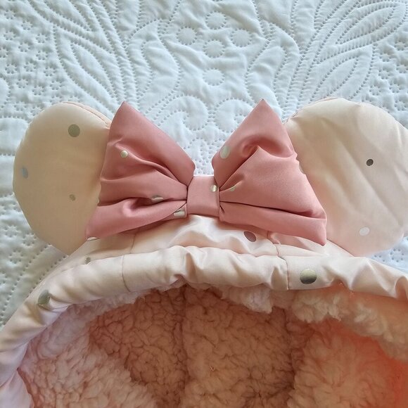 Disney Mickey Ears Coat, Pink with Bow Details, Toddler Girls 2T Faux Fur Lined - Picture 4 of 13